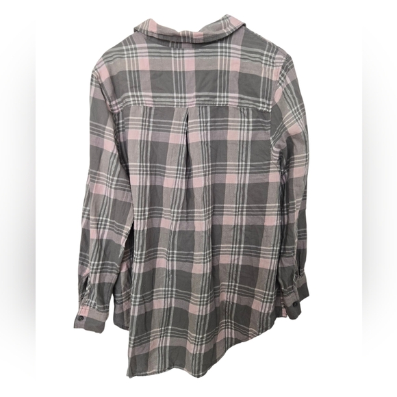 Terra & Sky Pink and Gray Plaid Shirt Size 1x - Picture 2 of 3